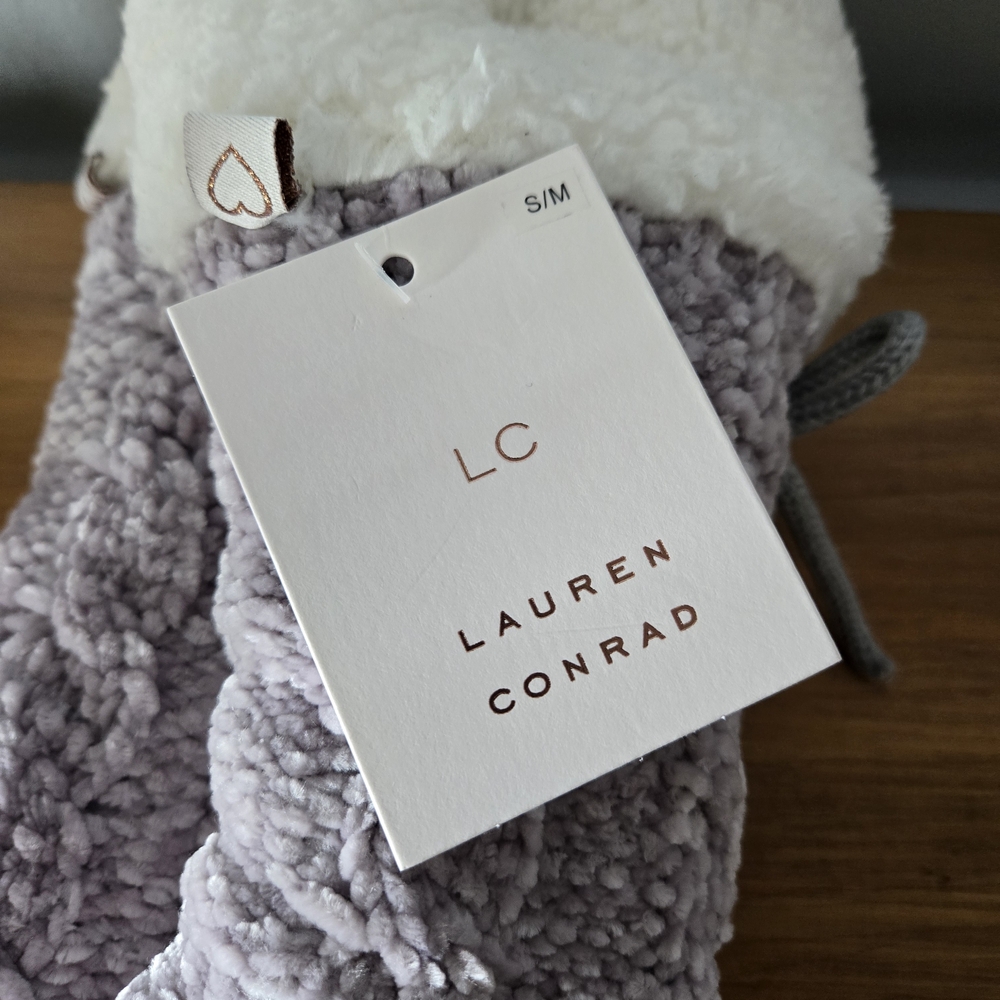 LC Lauren Conrad Cozy Gray Slipper Socks